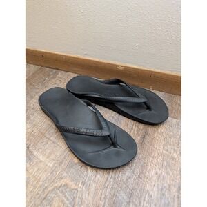 Archies Arch Support Flip Flops Mens 10 Black Orthotic Thong Sandals Footwear